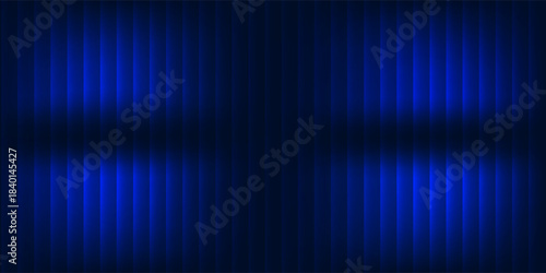 Closed silky luxury blue curtain stage background spotlight beam illuminated. Theatrical drapes. modern eps 10