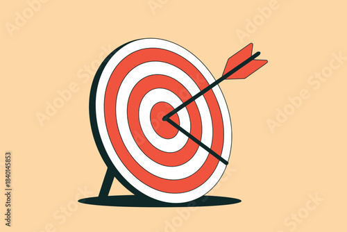 Red and white target with an arrow hitting the bullseye, representing success and precision.