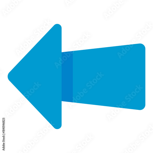 blue left arrow flat icon