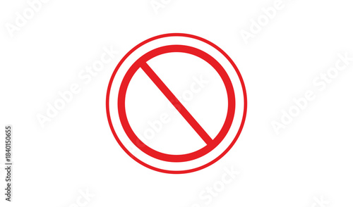 Red prohibition symbol indicating forbidden or not allowed action