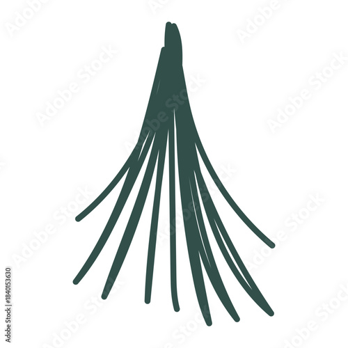 Christmas tree doodle. Hand drawn sketch. Vector illustration, flat design
