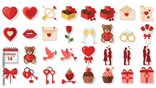 Valentines day and love themed icons