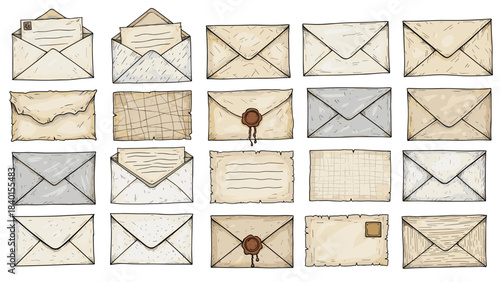 Collection of vintage envelopes with stamps and letters