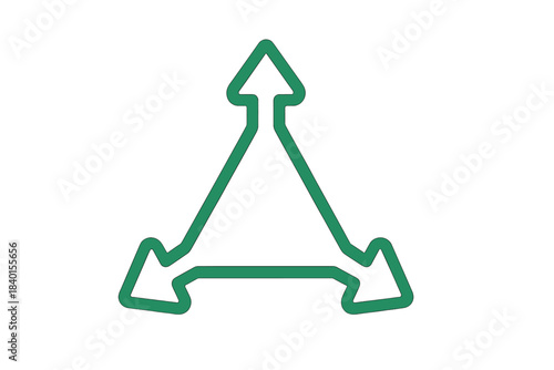 Abstract green outline symbol for three dimensional movement scaling and transformation