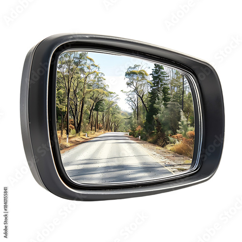 Car rear view mirror detached isolated on transparent background