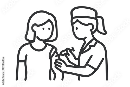 Healthcare worker administering a vaccine injection to a patient in a medical setting
