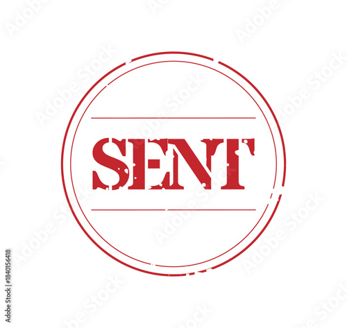 Circular Red Sent Stamp Icon