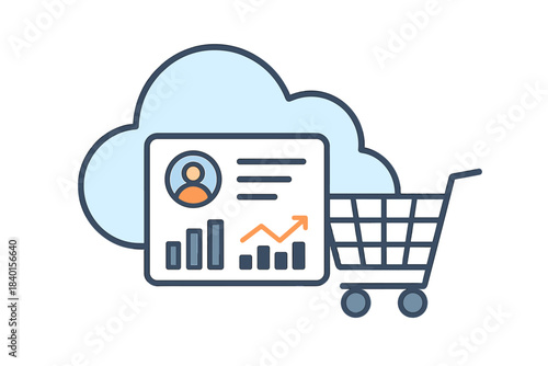 Online shopping performance metrics and customer relationship management data stored in the cloud