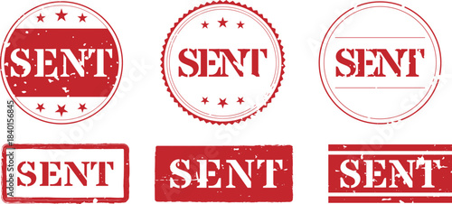 Grunge Red Sent Stamp Collection