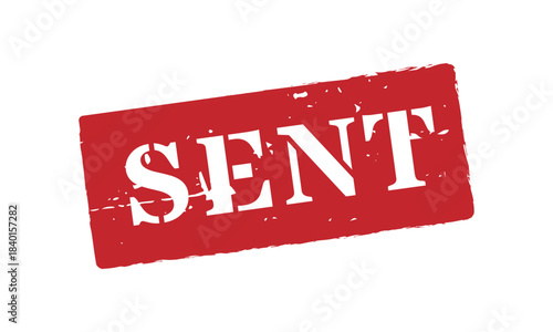 Rectangular Solid Sent Stamp Vector