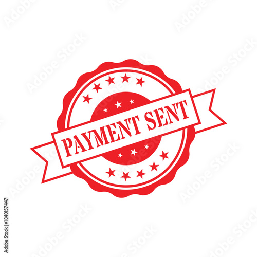 Red Payment Sent Stamp Icon