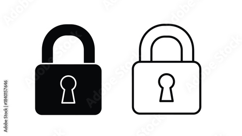 Contrasting padlock icons illustrating security locked and unlocked states visually