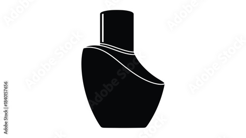 Elegant black perfume bottle silhouette a simple and stylish fragrance container