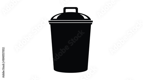 A simple black and white illustration of a cocktail shaker