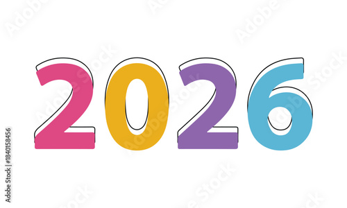 Bold Colorful 2026 Year Text