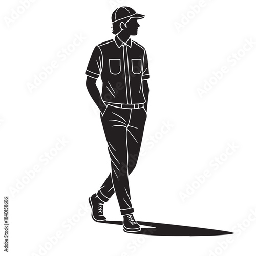 Black retail management Silhouette Vector, High Quality Illustration on White Background