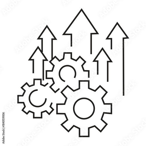 process improvement with gears and arrows