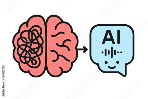 Conceptual image showing human thought complexity organized by artificial intelligence