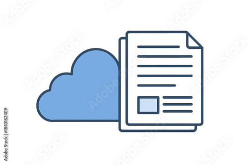 Digital cloud data storage management and online document synchronization system concept