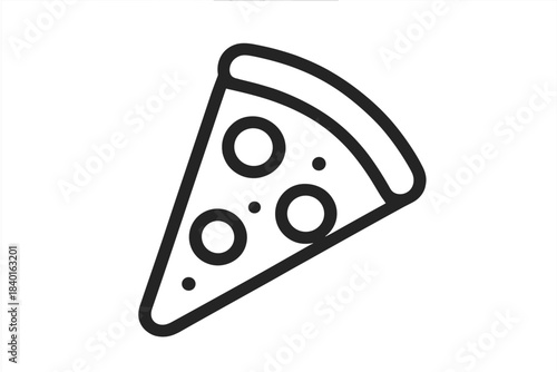 Single slice of delicious cheesy pizza with pepperoni toppings, perfect for menus and apps