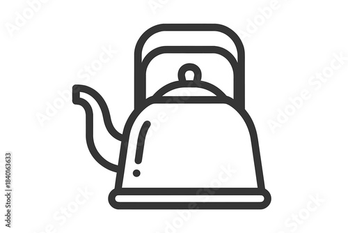 Traditional stovetop whistling kettle used in the kitchen for boiling water