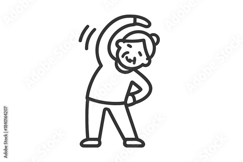 Active senior person performing a side bend stretch exercise for health and wellness