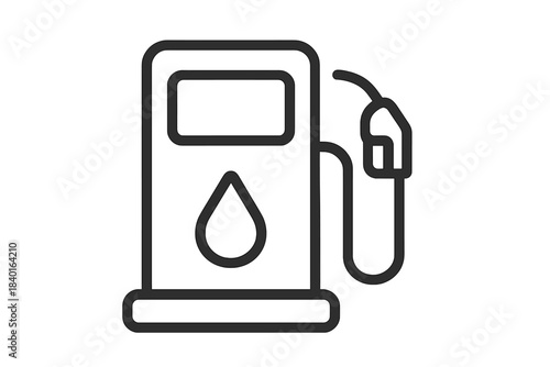 Simple gas pump dispenser outline symbol for fuel and energy service station