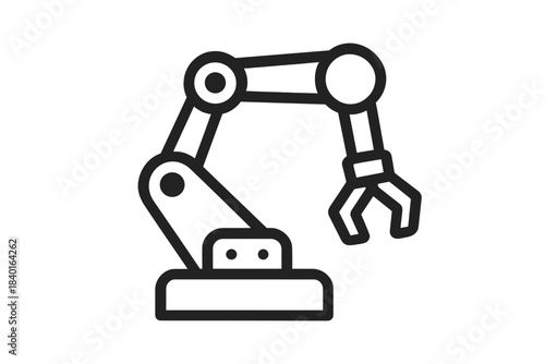 Industrial robotic arm with gripper mechanism symbolizing automation and future manufacturing technology