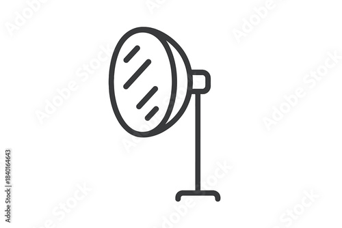 Professional studio photography light reflector on a stand for film production and photo shoots