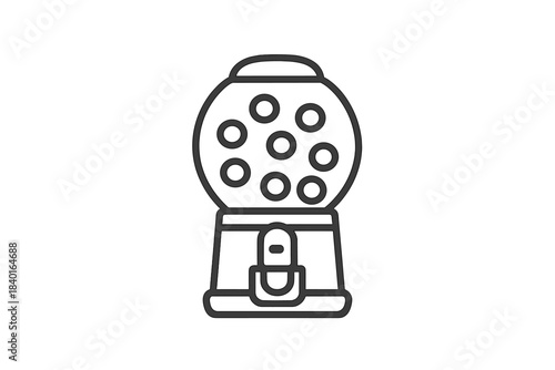 Simple outline icon of a vintage candy dispenser or bubble gum vending machine