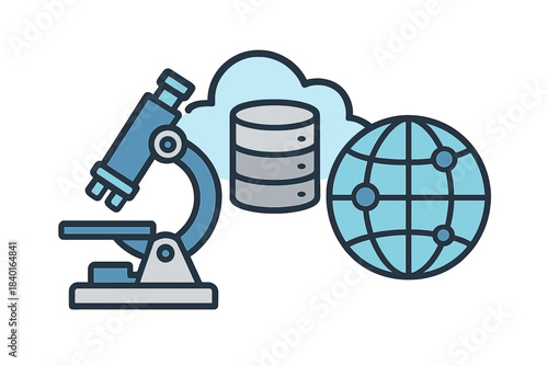 Scientific research analysis connecting global network data and cloud computing storage
