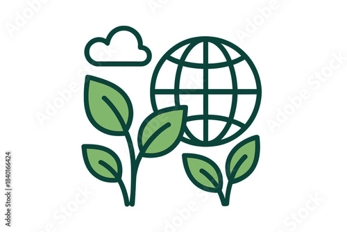 Global environmental protection icon symbolizing sustainability and ecological balance