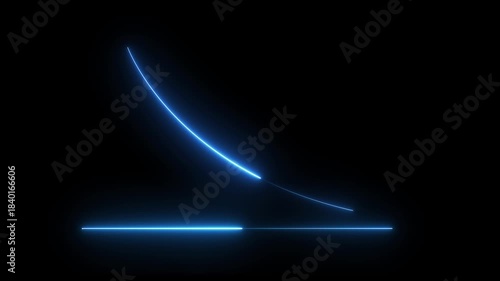 Arrow business graph icon animation. Neon glowing business growth chart animation.