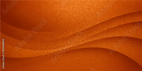 Abstract orange background design featuring a rough brown and gold texture with a dynamic wave pattern