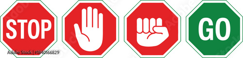 Stop and Go Symbols A Visual Guide to Traffic and Movement Cues