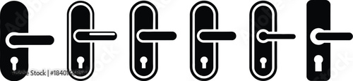 Collection of Diverse Door Handle Designs Featuring Classic and Modern Styles for Interior and Exterior Use