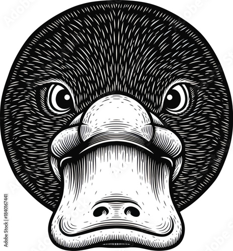 Detailed duck head sketch wildlife illustration