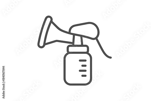 Outline symbol representing a modern breast pump device used for expressing human milk