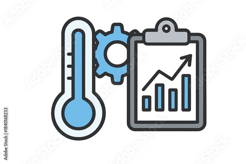 Measuring system performance and efficiency with temperature metrics and business growth analysis