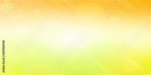 Bright summer light shines on an abstract green and yellow spring background with a colorful bokeh glow, perfect for a nature-inspired design illustration