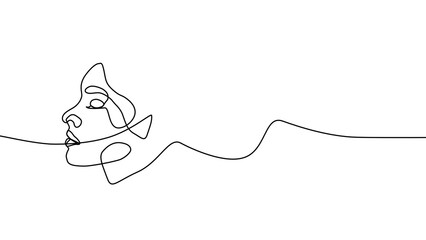Fototapete Eine Linie Gesicht minimalistische einlinige Porträtkunst  © Brian