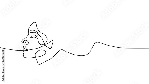 One line drawing Face - Minimalist line art
