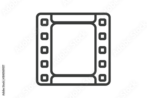 Minimalist single frame of motion picture film strip graphic element