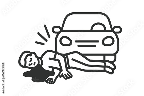 Vehicle strikes pedestrian in a serious traffic collision resulting in severe injury