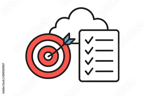 Successful strategic planning, goal achievement, and cloud task management concept