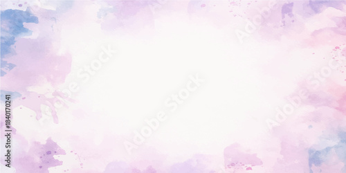 Abstract pink watercolor background with floral frame design, perfect for spring illustration and Valentine's card decoration