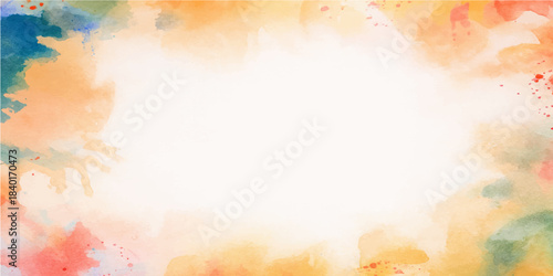 Abstract floral grunge texture with vintage autumn leaves and yellow-orange watercolor flower design