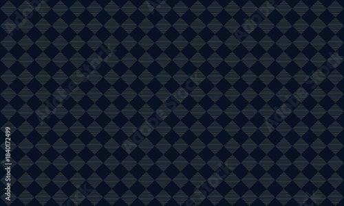 Geometric checkered seamless pattern with abstract grey square on dark blue background. Vector illustration, for masculine shirt dress cloth sportswear  casual cover decoration wallpaper all over 