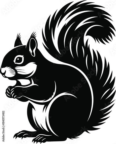Stylized squirrel silhouette with bushy tail