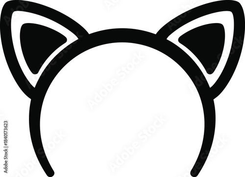 Cute cat ear headband outline illustration
